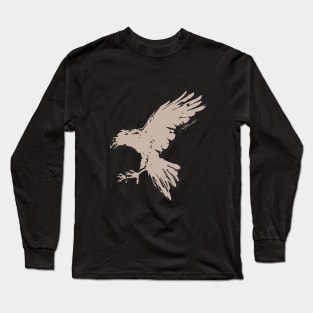 Handpainted Crow Long Sleeve T-Shirt